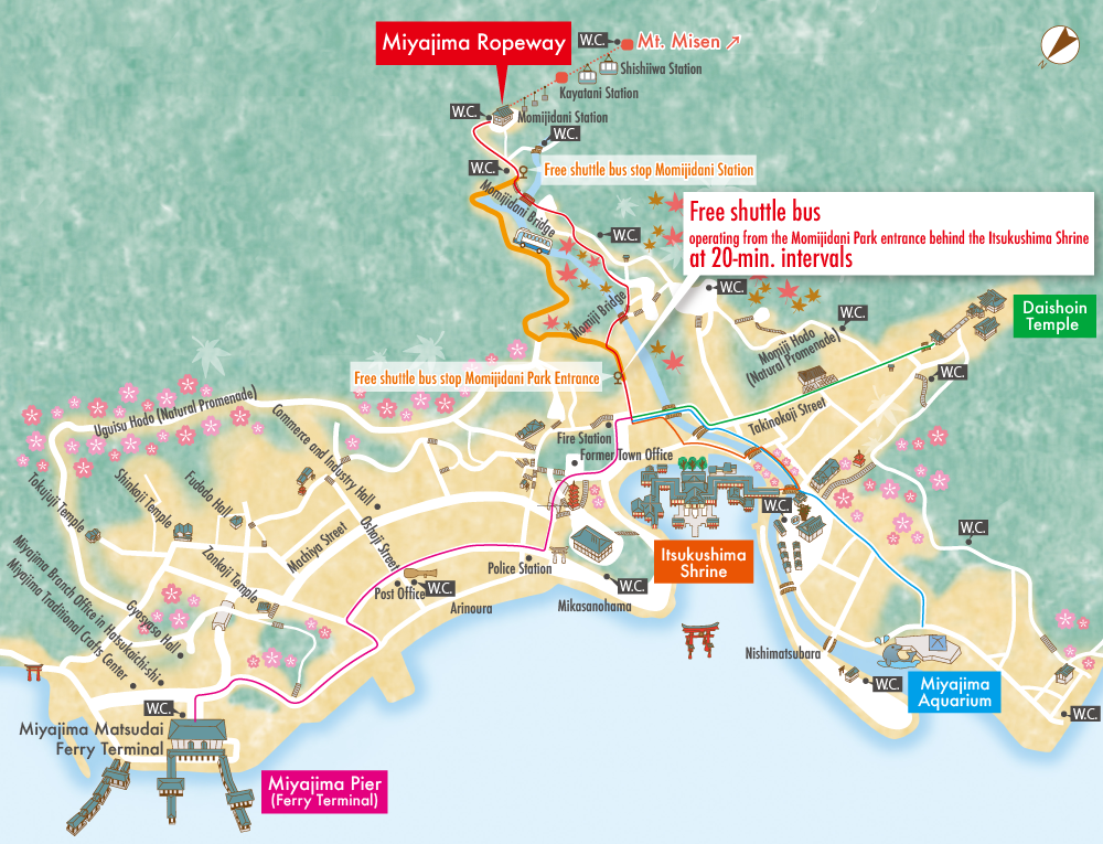 Miyajima Ropeway Location Map