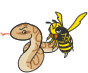 蛇と蜂のイラスト